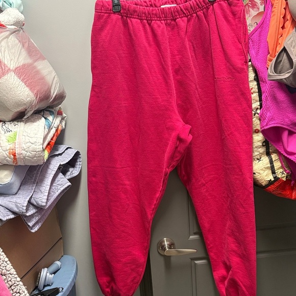 Champion Women Pink Track sweatpants full length +elastic waistband ribbed cuffs - Picture 1 of 11